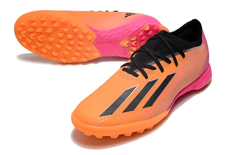 Chuteira Society Adidas X SpeedPortal.1 TF - Laranja/Rosa