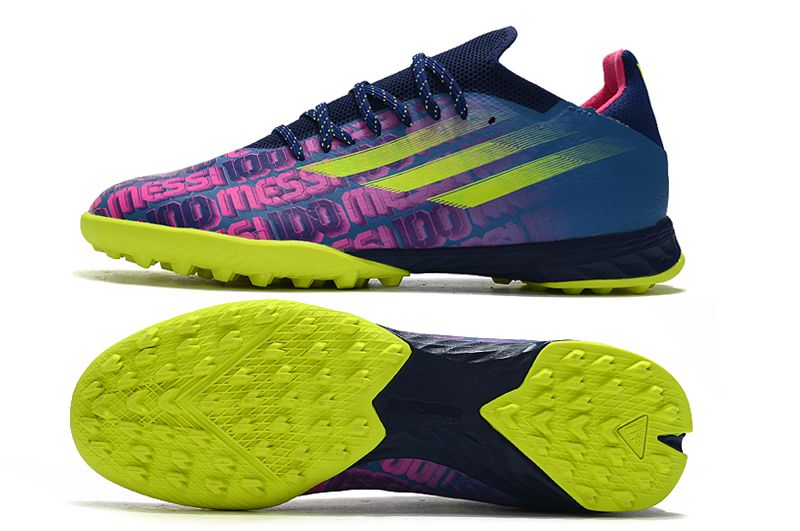 Chuteira Adidas X SpeedFlow .1 TF Society - Roxo/Amarelo/Rosa