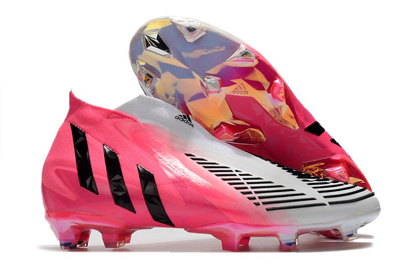 Chuteira Adidas Predator Edge+ FG - Branco e rosa