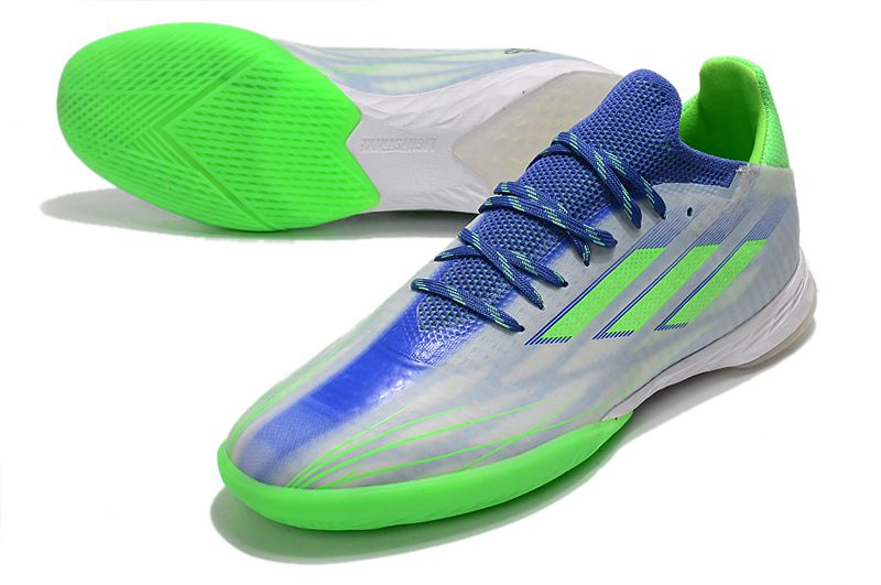 Chuteira Adidas X SpeedFlow .1 IC Futsal - Cinza/Verde/Azul