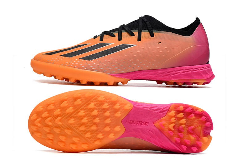 Chuteira Society Adidas X SpeedPortal.1 TF - Laranja/Rosa