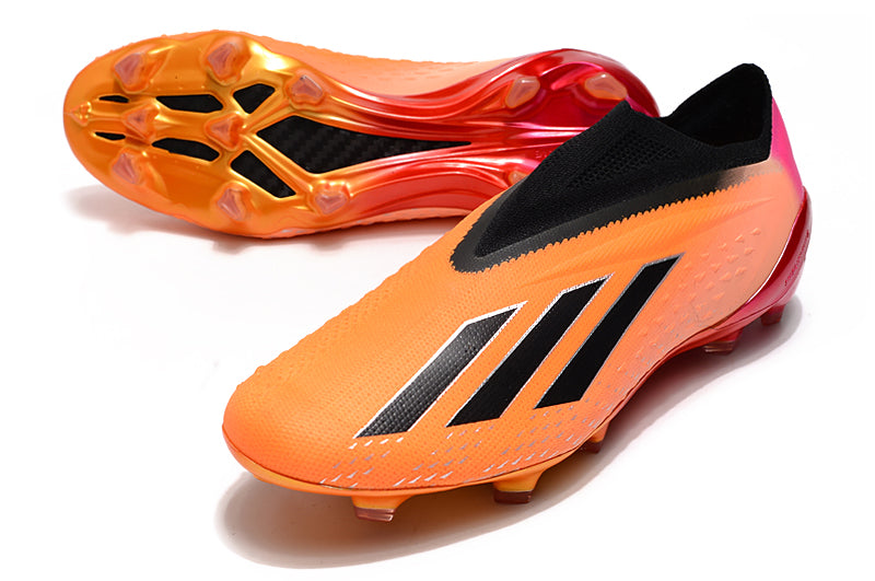 Chuteira Adidas Campo X SpeedPortal+ FG - Laranja/Preto/Rosa