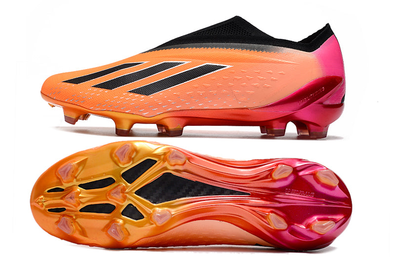 Chuteira Adidas Campo X SpeedPortal+ FG - Laranja/Preto/Rosa