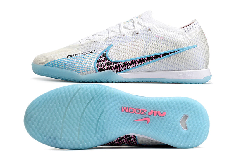 Chuteira Nike Futsal Air Zoom Mercurial Vapor 15 Elite IC - Branco/Azul