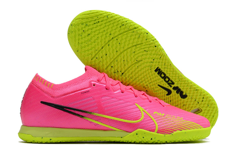 Chuteira Nike Futsal Air Zoom Mercurial Vapor 15 Elite IC - Rosa/Verde