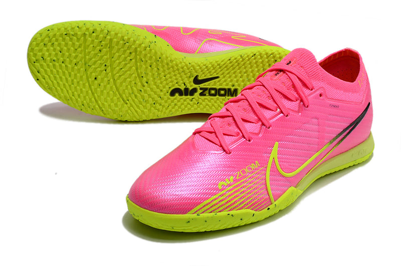 Chuteira Nike Futsal Air Zoom Mercurial Vapor 15 Elite IC - Rosa/Verde