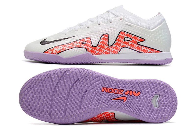 Chuteira Nike Futsal Air Zoom Mercurial Vapor 15 Elite IC - Branco/Roxo