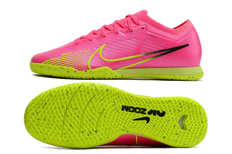 Chuteira Nike Futsal Air Zoom Mercurial Vapor 15 Elite IC - Rosa/Verde