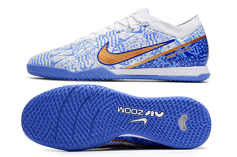 Chuteira Nike Futsal Air Zoom Mercurial Vapor 15 Elite IC - Azul/Branco