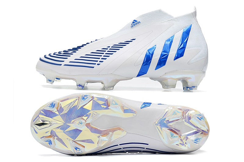 Chuteira Adidas Predator Edge+ FG -Branco e Azul