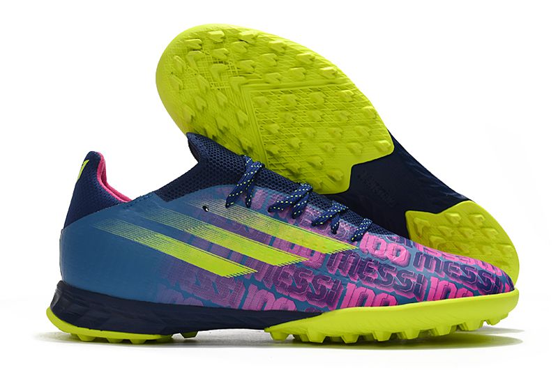 Chuteira Adidas X SpeedFlow .1 TF Society - Roxo/Amarelo/Rosa