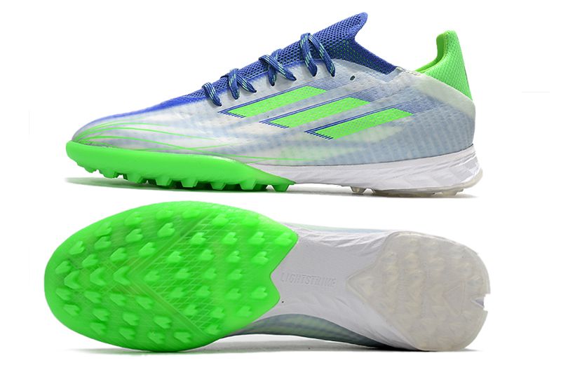 Chuteira Adidas X SpeedFlow .1 TF Society - Verde/Azul/Branco