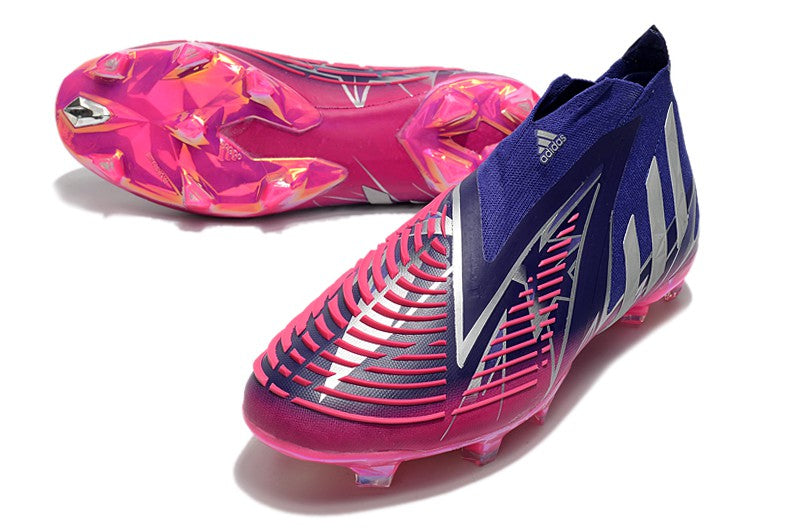 Chuteira Adidas Predator Edge+ FG - Roxo e Rosa